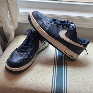 Nike Dark Blue and White Air Sneakers